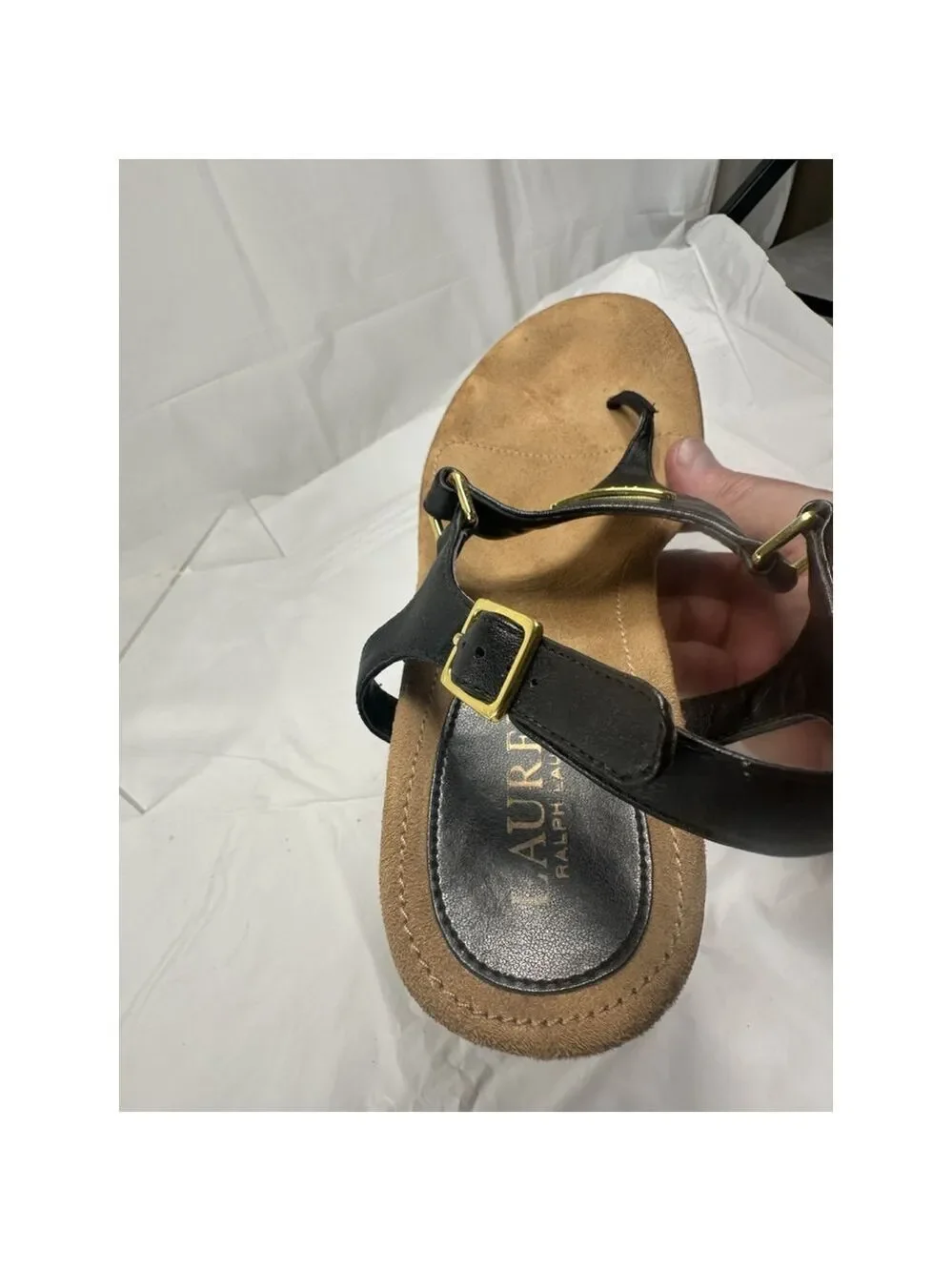 Ralph Lauren RLL Nikki Platform Wedge Sandal Size 9B black